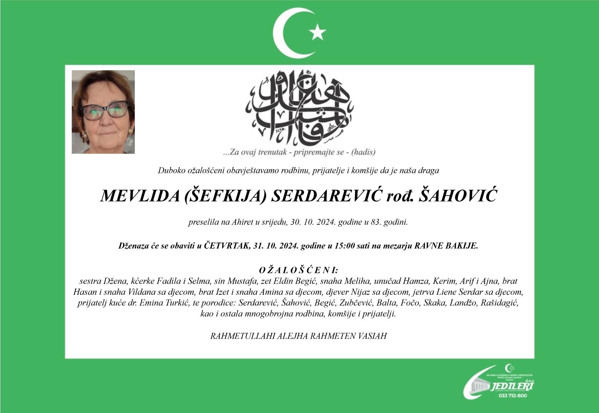 Mustafa Cerić o Mevlidi Serdarević: Bila je učiteljica i vitezica u odbrani bošnjačke časti