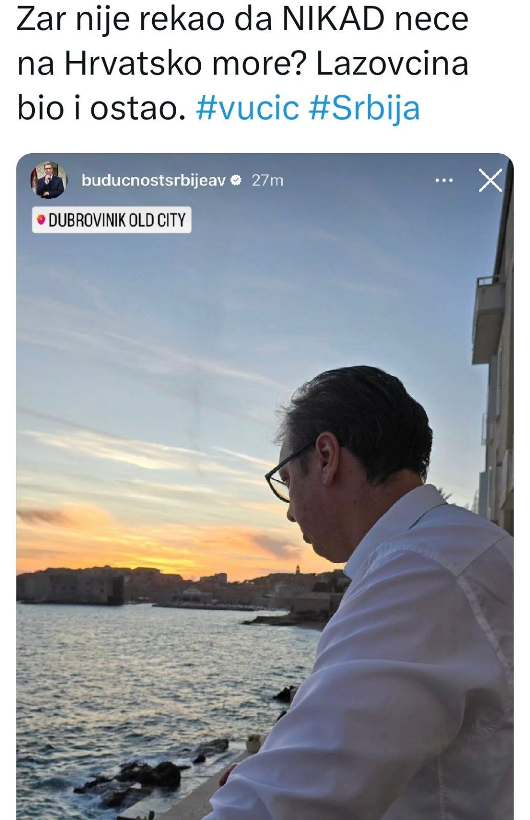 Vučić pozivao građane Srbije da ne idu na more u Hrvatsku, pa otišao u Dubrovnik: Ovo su mu poručili