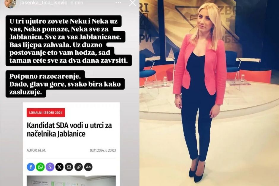 Na osnovu podataka koje je objavila SDA, Muratović je osvojio 3.083 glasa, dok je aktuelni načelnik Jablanice i kandidat SDP-a Damir Šabanović dobio 1.949