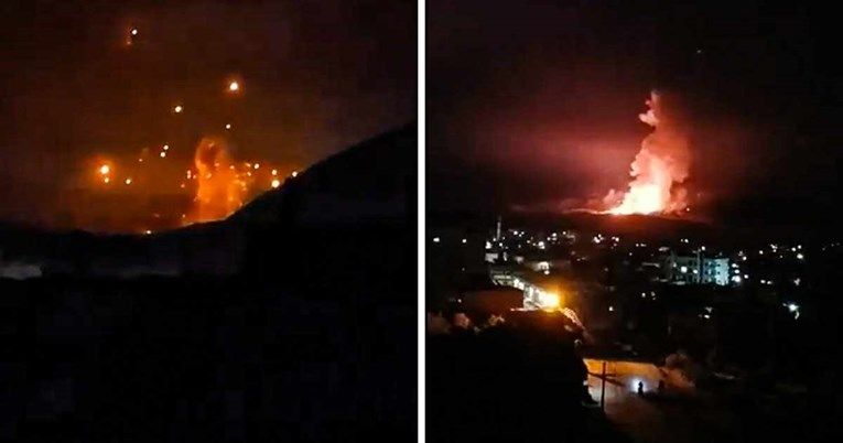 U međuvremenu se čuo niz eksplozija u raznim predgrađima Damaska, gdje je Izrael gađao objekte povezane s iranskom i sirijskom proizvodnjom projektila i hemijskog oružja