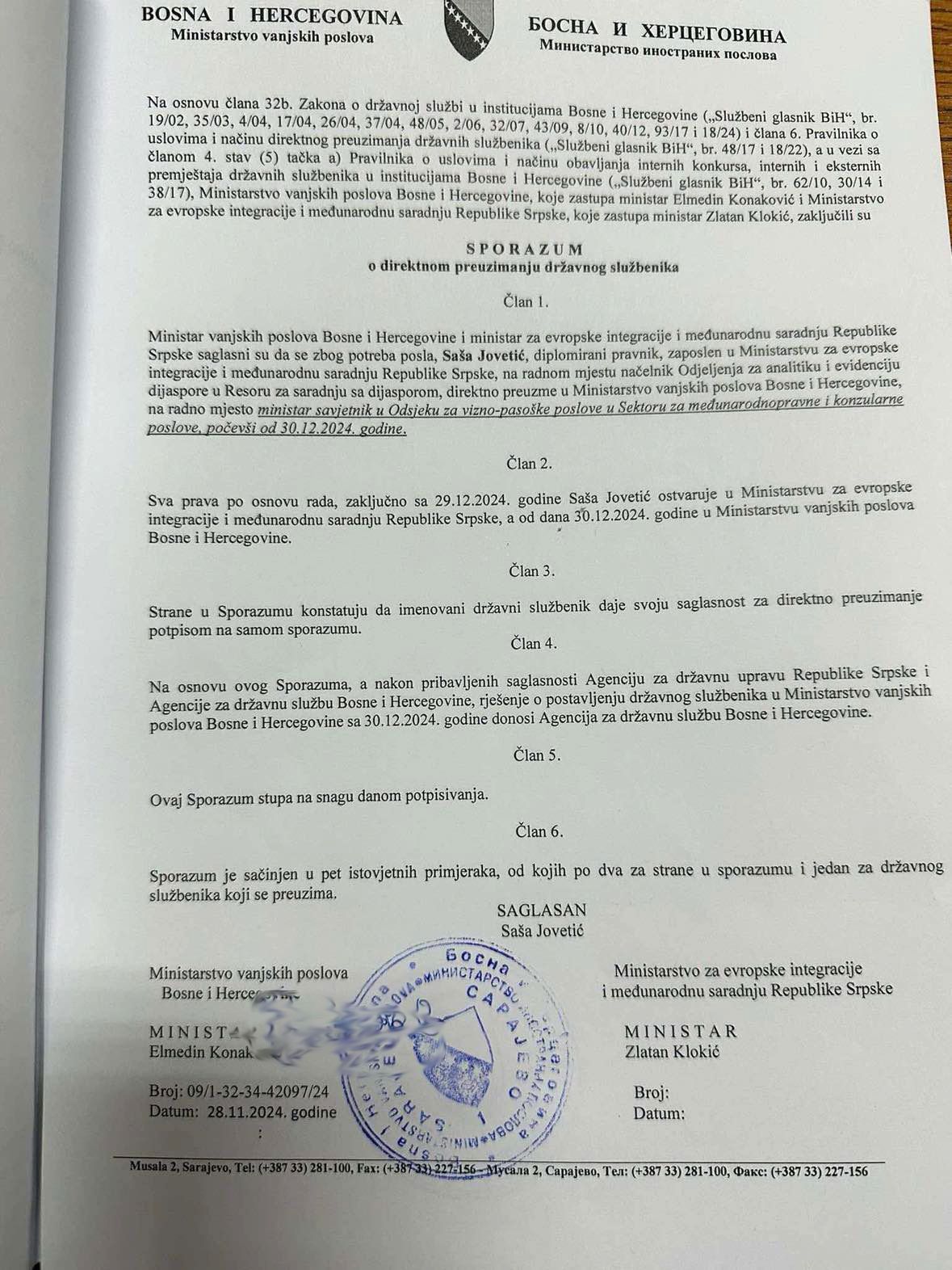 Konaković bez konkursa uhljebljuje 'eksperte' iz drugih institucija: Posljednjeg preuzeo iz Vlade RS