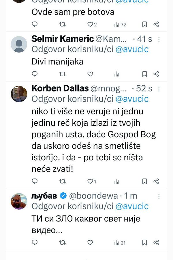 Oštre poruke građana Vučiću: Niko ti više ne vjeruje ni jednu jedinu riječ! Veleizdajnik!