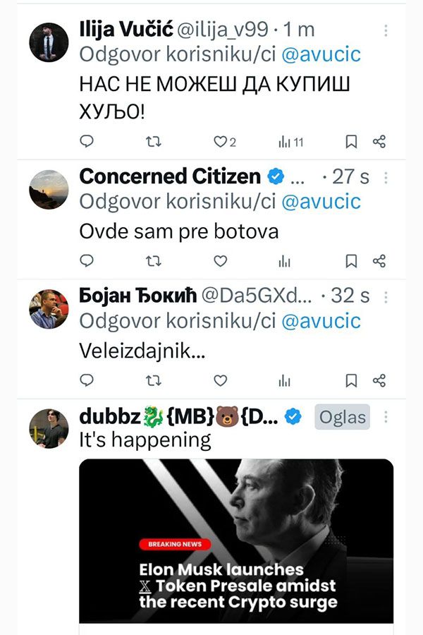 Oštre poruke građana Vučiću: Niko ti više ne vjeruje ni jednu jedinu riječ! Veleizdajnik!
