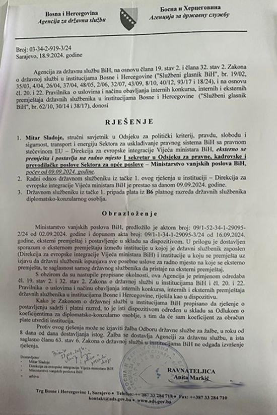 Konaković bez konkursa uhljebljuje 'eksperte' iz drugih institucija: Posljednjeg preuzeo iz Vlade RS