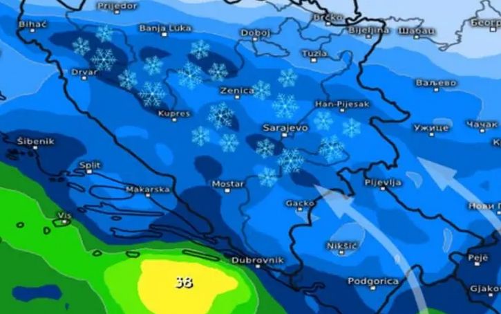 U Bosni i Hercegovini danas će preovladavati pretežno oblačno vrijeme. Tokom dana u Bosni je povremeno moguća slaba kiša ili rosulja, a u višim područjima slabo snijeg.