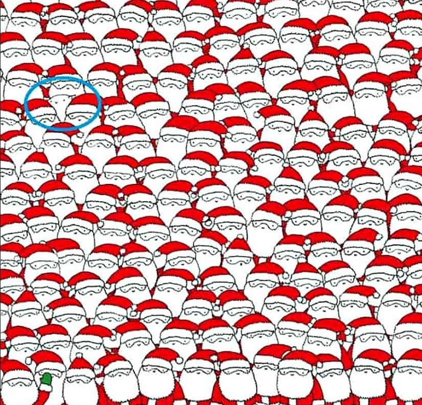 Možete li pronaći skrivenu ovcu među Djeda Mrazovima?