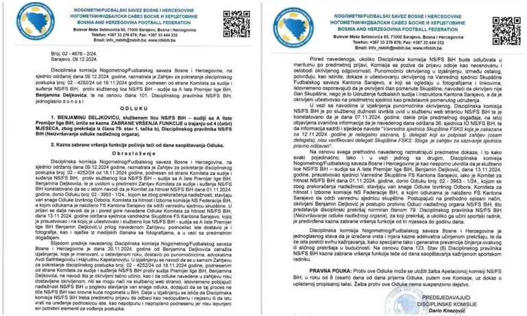 Pljušte suspenzije: Disciplinci N/FSBiH i FSKS 'čiste teren', udruženja će krojit će sudbinu fudbala