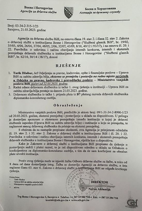 Konaković bez konkursa uhljebljuje 'eksperte' iz drugih institucija: Posljednjeg preuzeo iz Vlade RS