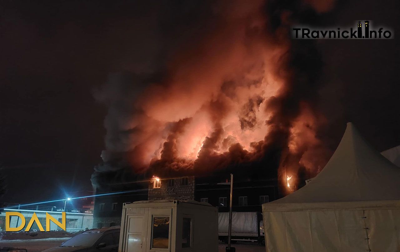 Požar na Vlašiću: Vatrena stihija progutala krov hotela Babanovac