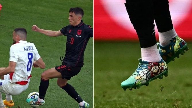 Jasir Asani imao je zanimljiv detalj na svojoj opremi tokom meča njegove reprezentacije protiv Hrvatske na Evropskom prvenstvu
