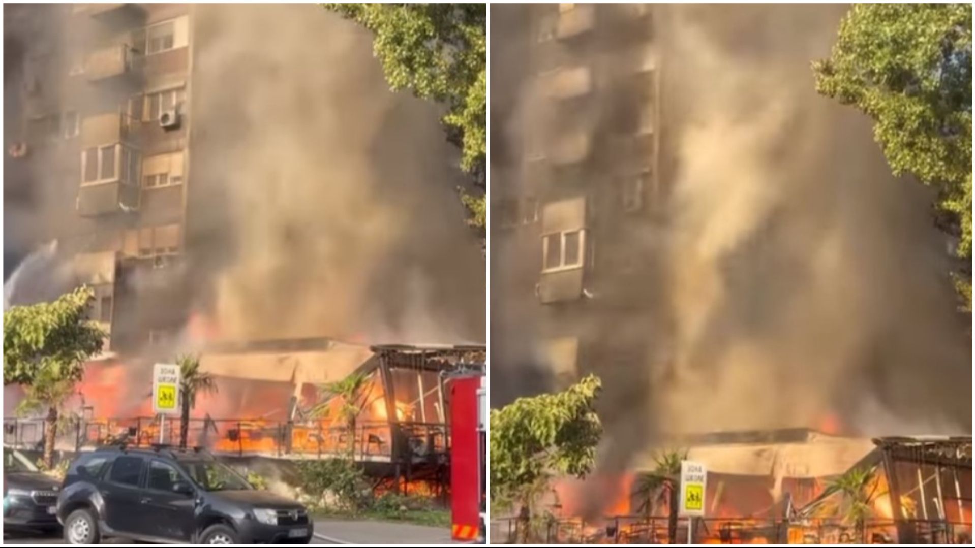 U ovom trenutku nema informacija o povrijeđenima, kao ni o tome šta je uzrok požara