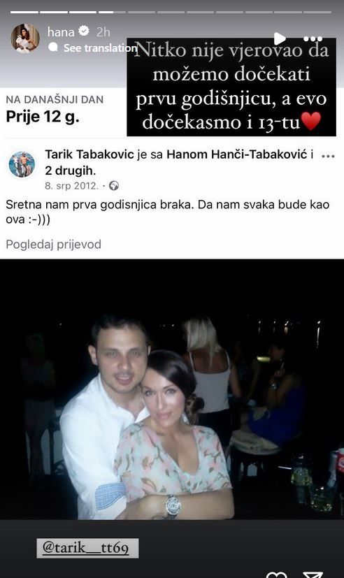 Hana i Tarik slave 13. godišnjicu braka: Nisu vjerovali ni da ćemo prvu dočekati