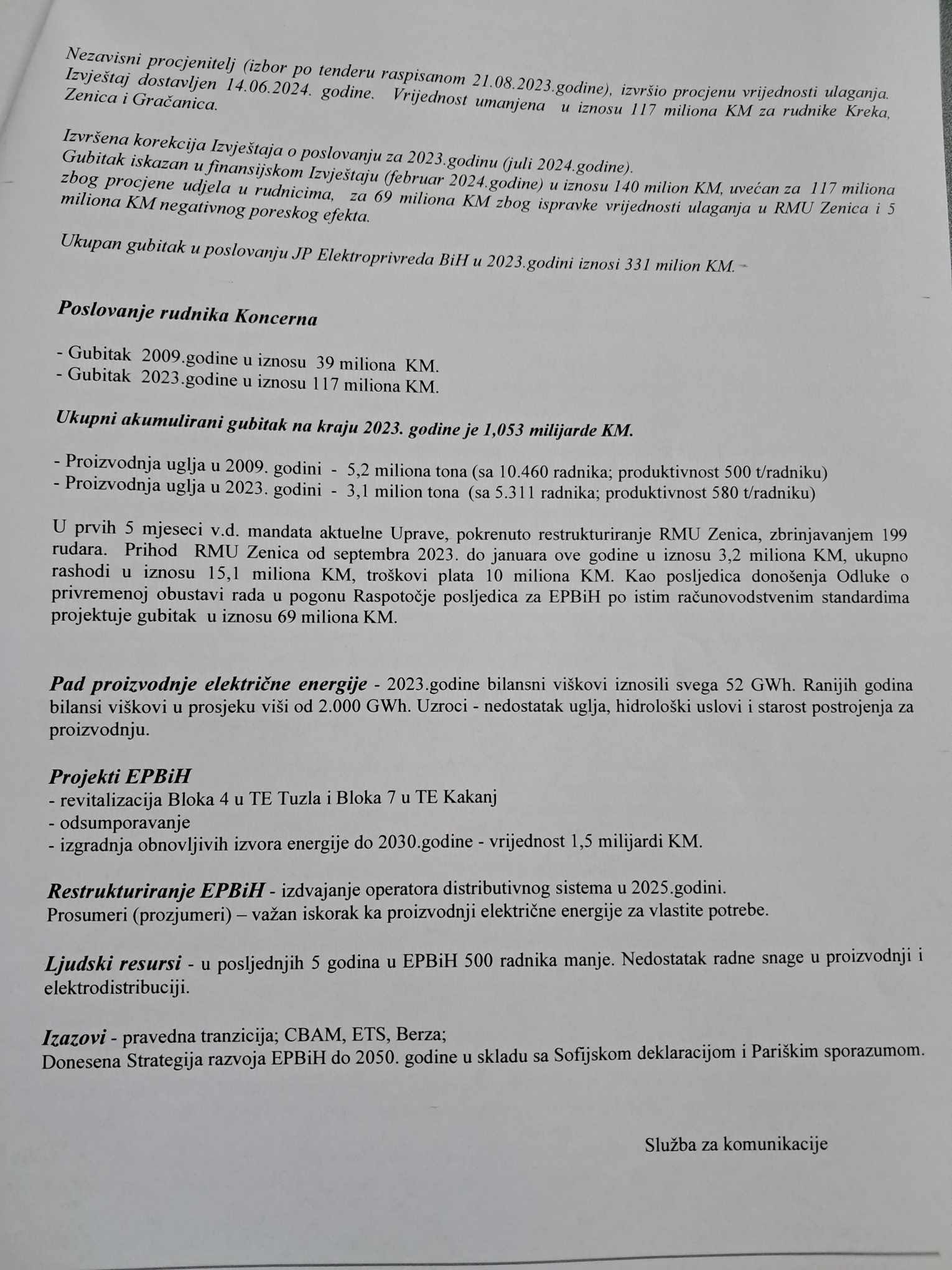 Buljubašić: Ogromni su gubici, ne mogu dati projekciju kakvo poslovanje će biti ove godine