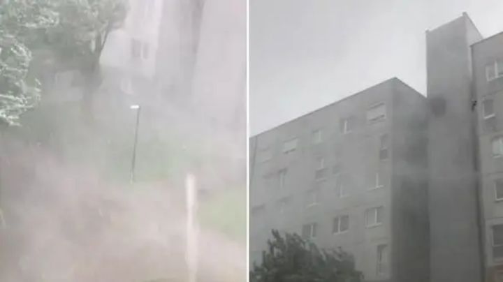Neki su se vozači zaustavili ispod nadvožnjaka u Ljubljani kako bi se sakrili od kiše i grada                