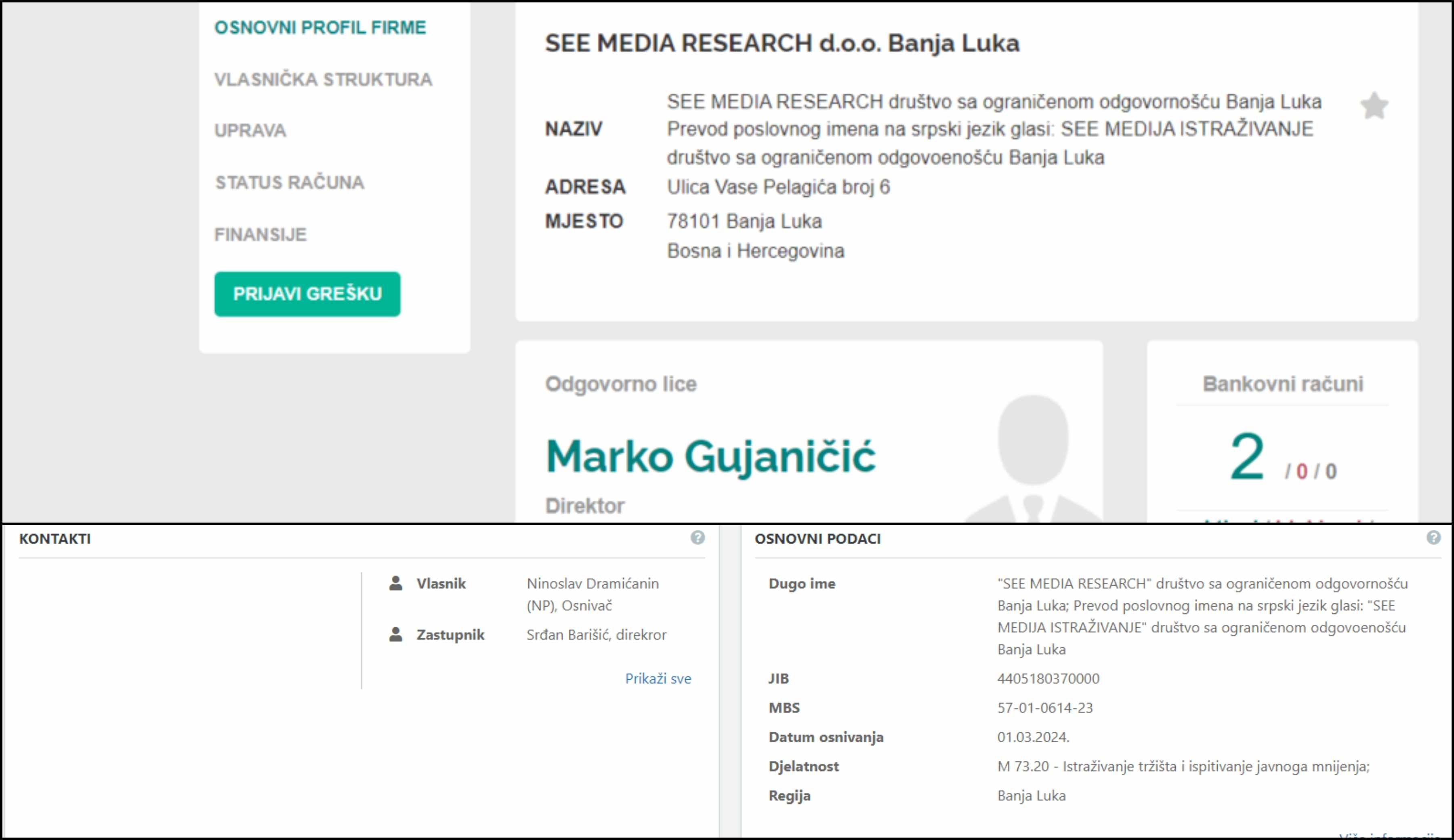 Ista firma, novo pakovanje: Proziran pokušaj Dodiku bliske firme da sakrije identitet