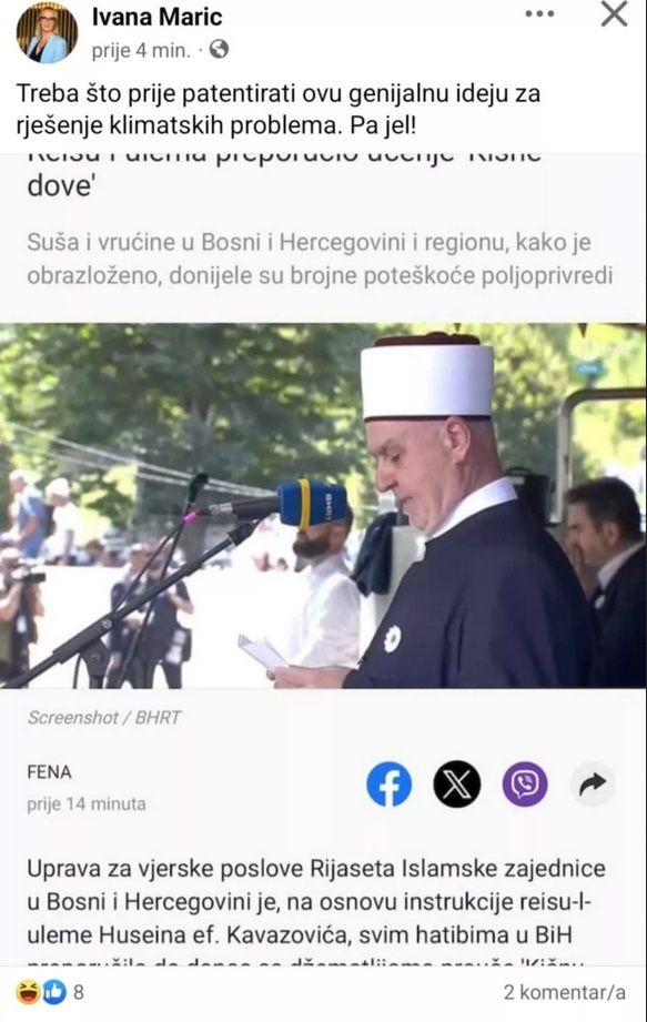 Islamofobija polupismene samozvane analitičarke: Ivana ismijava reisa!