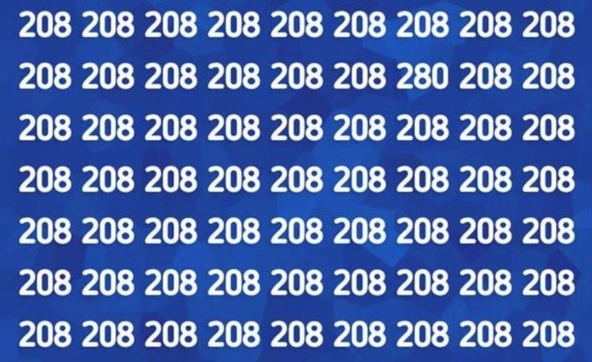 Na ilustraciji se nalazi 99 brojeva, ali jedan od njih se razlikuje