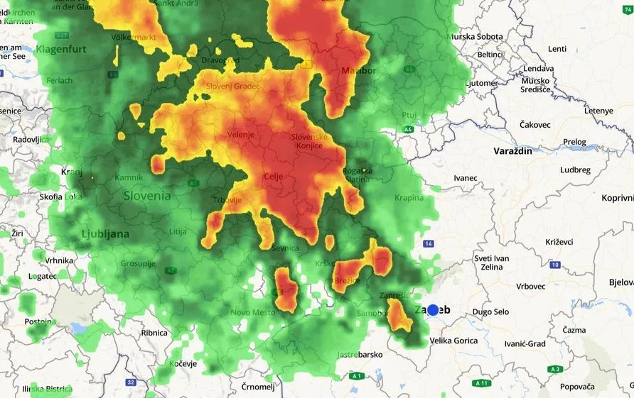 Olujna aktivnost bila je najintenzivnija u centralnoj Sloveniji