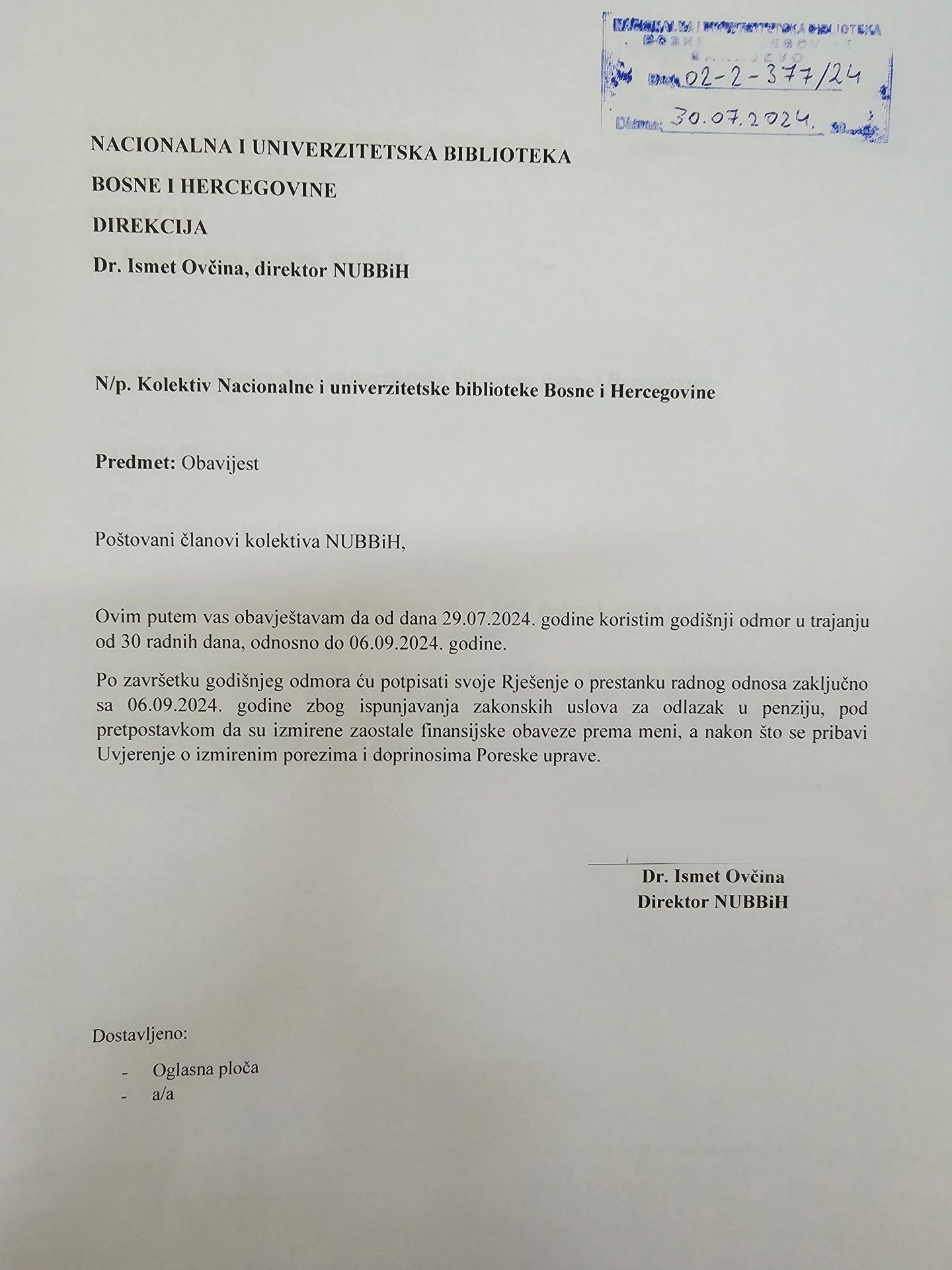 Iz svega navedenog, jasno je da Ovčina postupa krajnje sebično ne razmišljajući o 41 porodici koja očigledno zavisi od njegove dobre volje.
