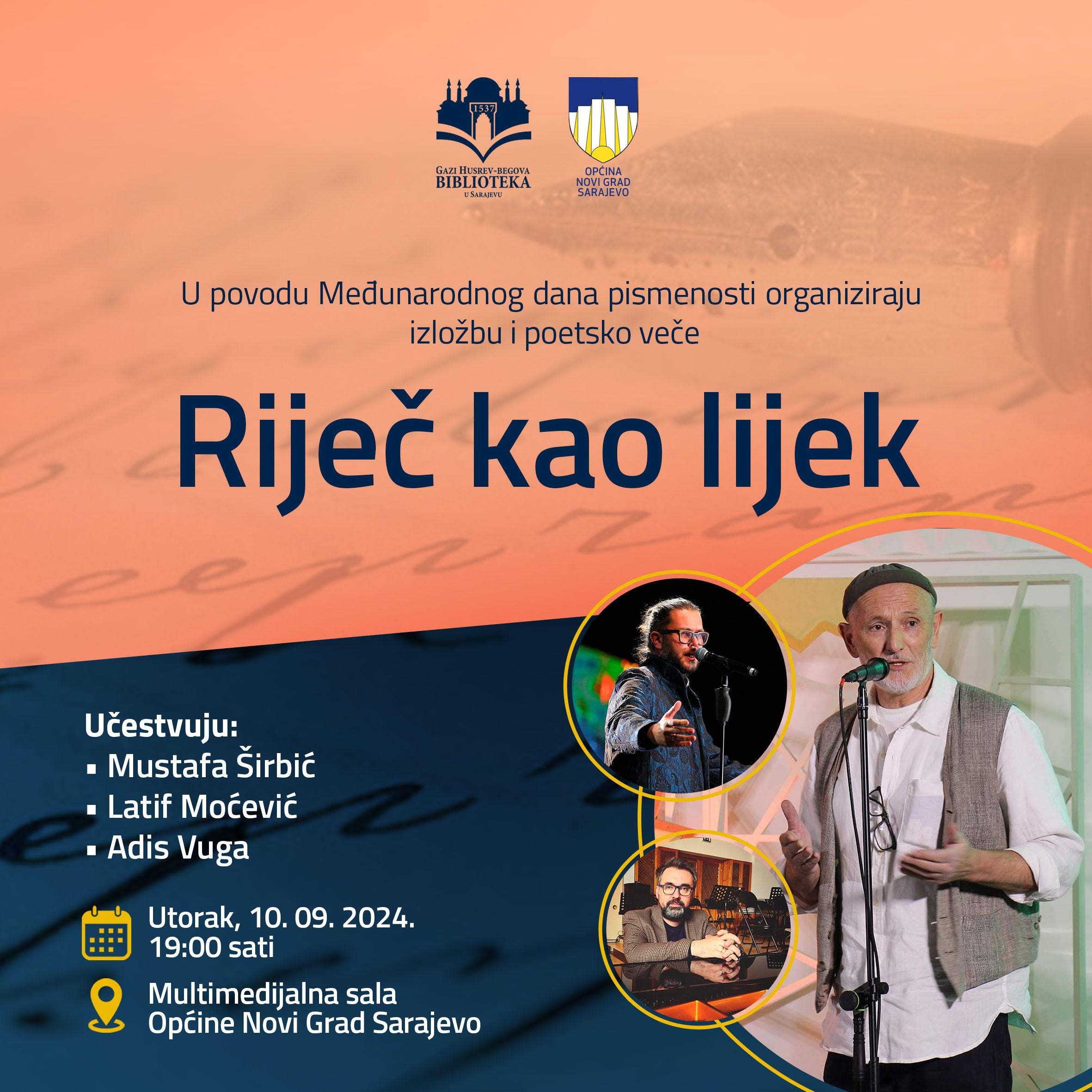 Izložba i poetsko veče 'Riječ kao lijek' 10. septembra