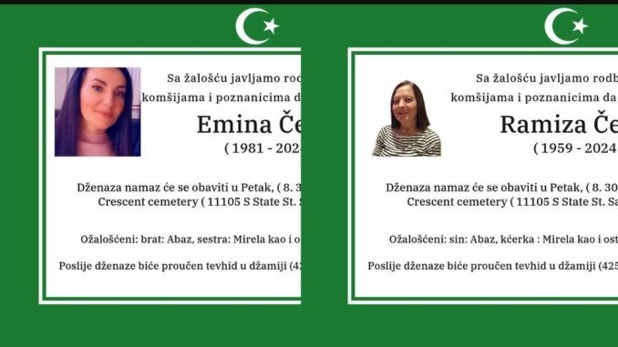 Dženaza namaz će se obaviti u petak, (8.30. 2024.) u 4:00 sata na Crescent cemetery