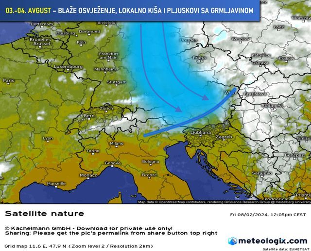 Novo naoblačenje, ovog puta u sklopu hladne fronte stiže nam pred kraj dana i u večernjim satima
