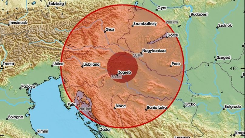 Prema prvim informacijama epicentar je na 10 kilometara od Koprivnice, a 67 kilometara od Zagreba