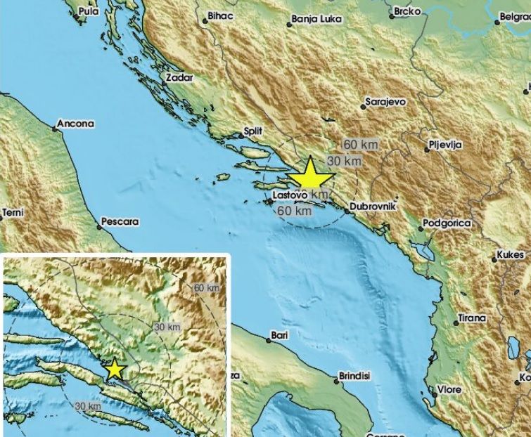Preliminarni podaci Europskog mediteranskog seizmološkog centra (EMSC) kažu da je bio jačine 2,8 stepeni po Richteru