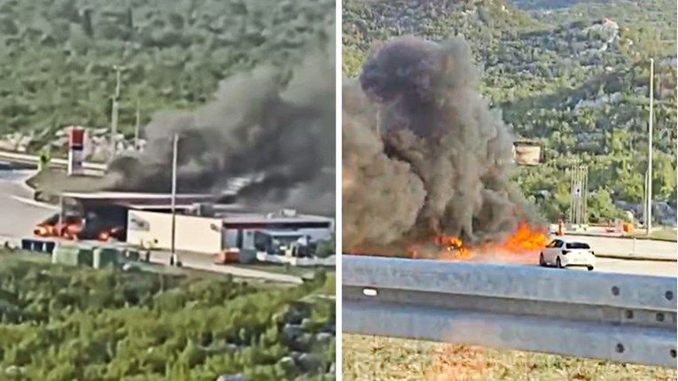 Prema prvim informacijama, do požara je došlo nakon što je vozilo udarilo u agregat za istakanje goriva