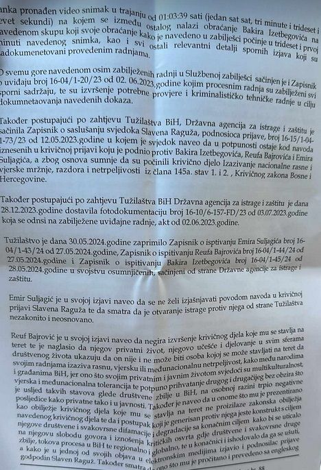 Tužilaštvo BiH: Obustavljena istraga protiv Izetbegovića, Suljagića i Bajrovića