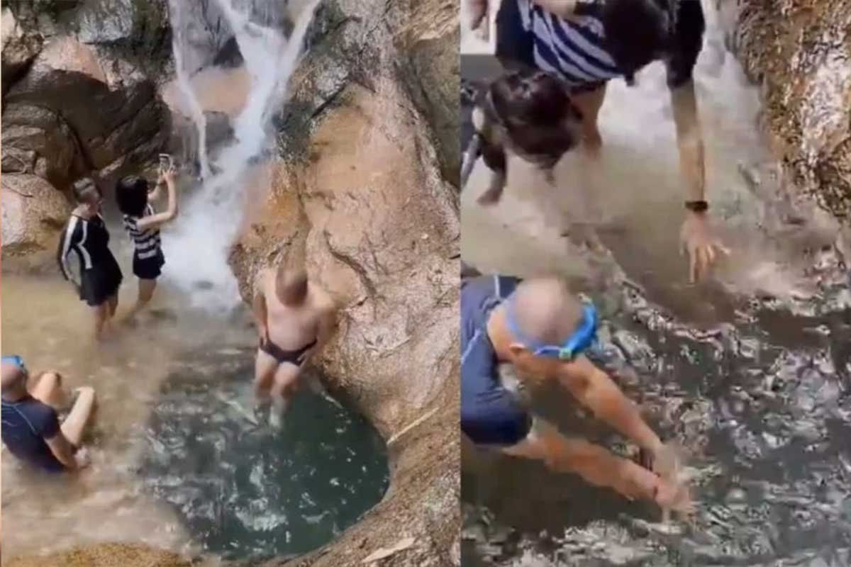 Umjesto očekivanog izrona, voda se nakratko zapjenila, a zatim smirila, ostavljajući troje promatrača u šoku dok su tragali za njim