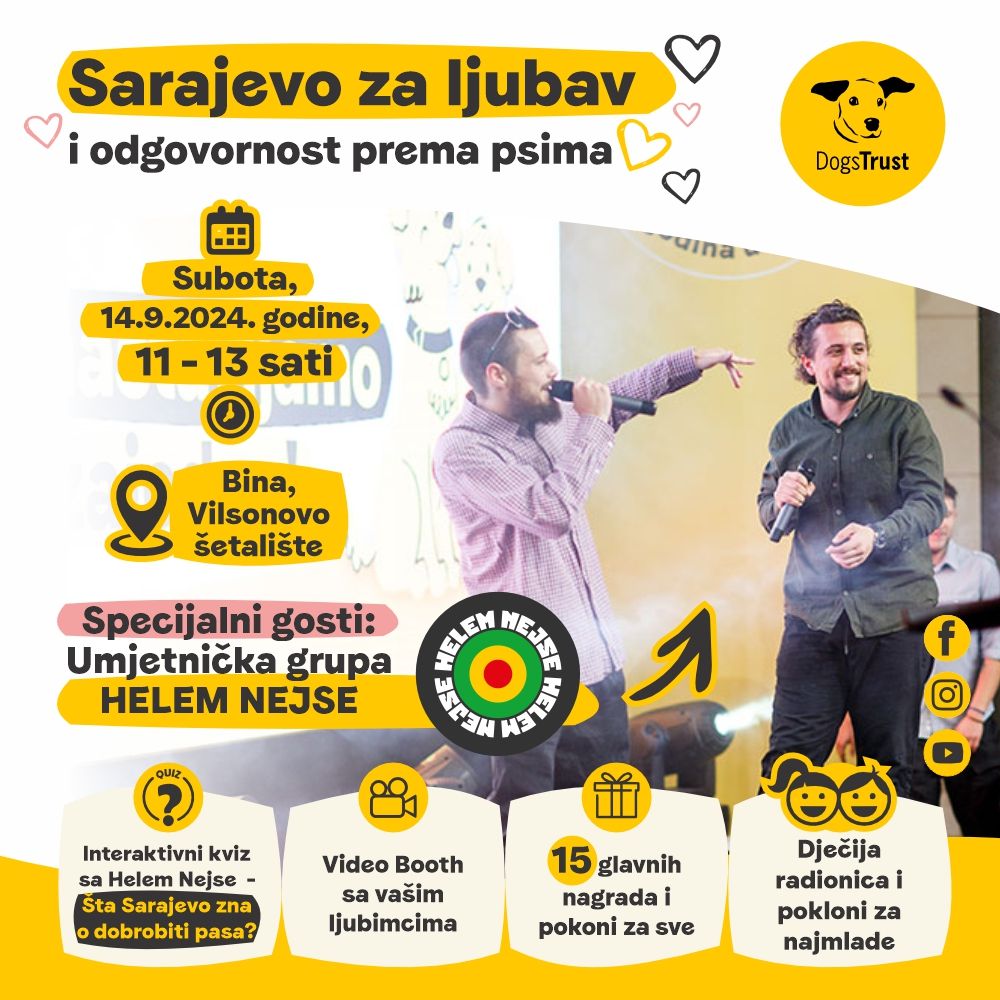 Dogs Trust organizira veliko druženje: Sarajevo za ljubav i odgovornost prema psima
