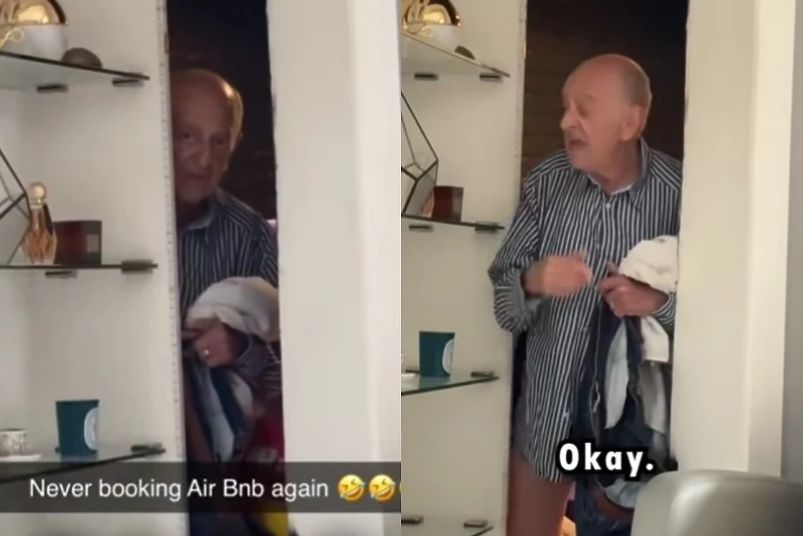 
Kada je pitao Richarda zašto drži hlače u rukama, vlasnik je objasnio da se htio istuširati jer je mislio da niko od gostiju trenutno nije u kući