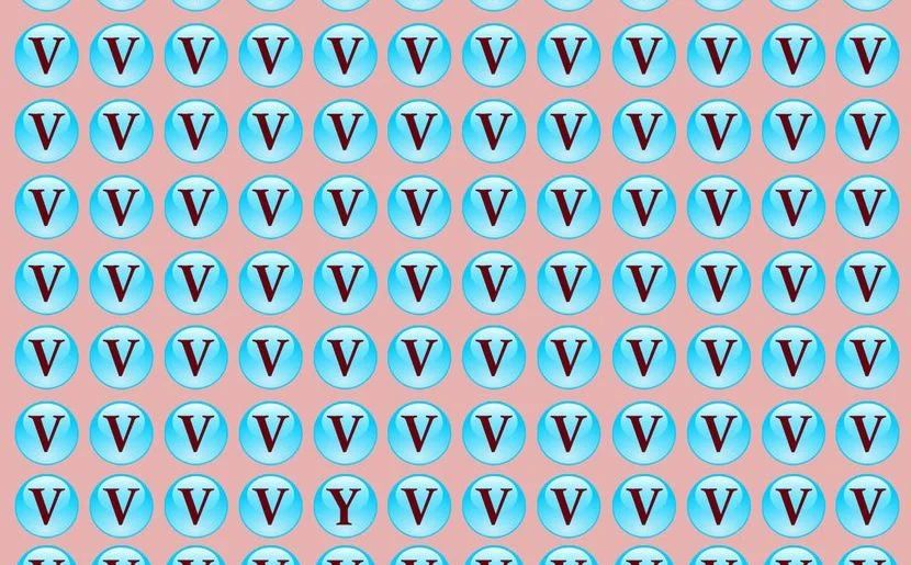 Jedno slovo, Y, potkralo se među morem slova V, a na vama je da pronađete gdje se ono nalazi