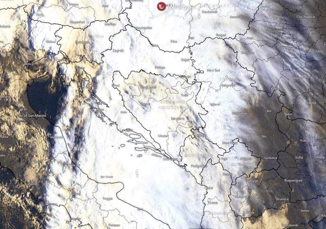 Padavina će do kraja dana prolazno biti u čitavoj zemlji, ponajviše u Hercegovini