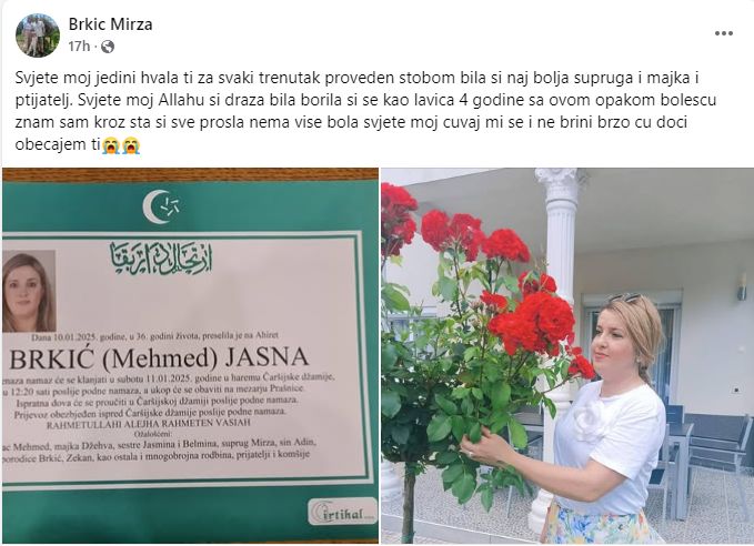 Bh. grad okovan tugom: Preminula mlada majka Jasna, iza nje ostao dječak i suprug