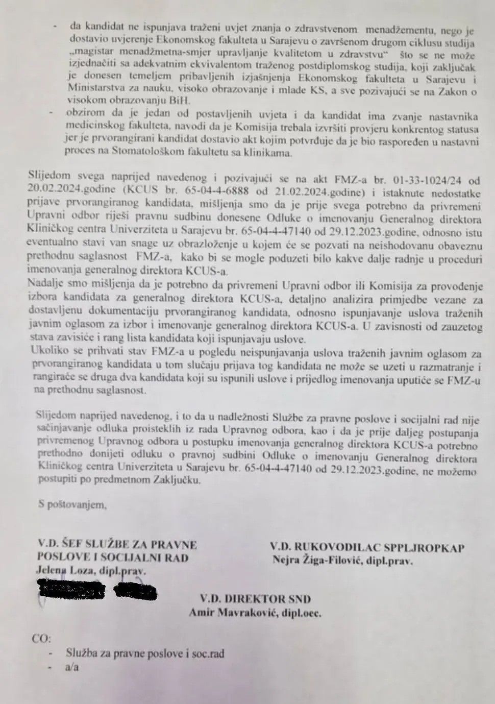 Mi ćemo istina nerado, u narednih nekoliko dana ponovo inicirati novu krivičnu prijavu zbog svjesnog rušenja zdravstvenog sistema u FBiH od Rimca i Vlade, kaže Slihbegović