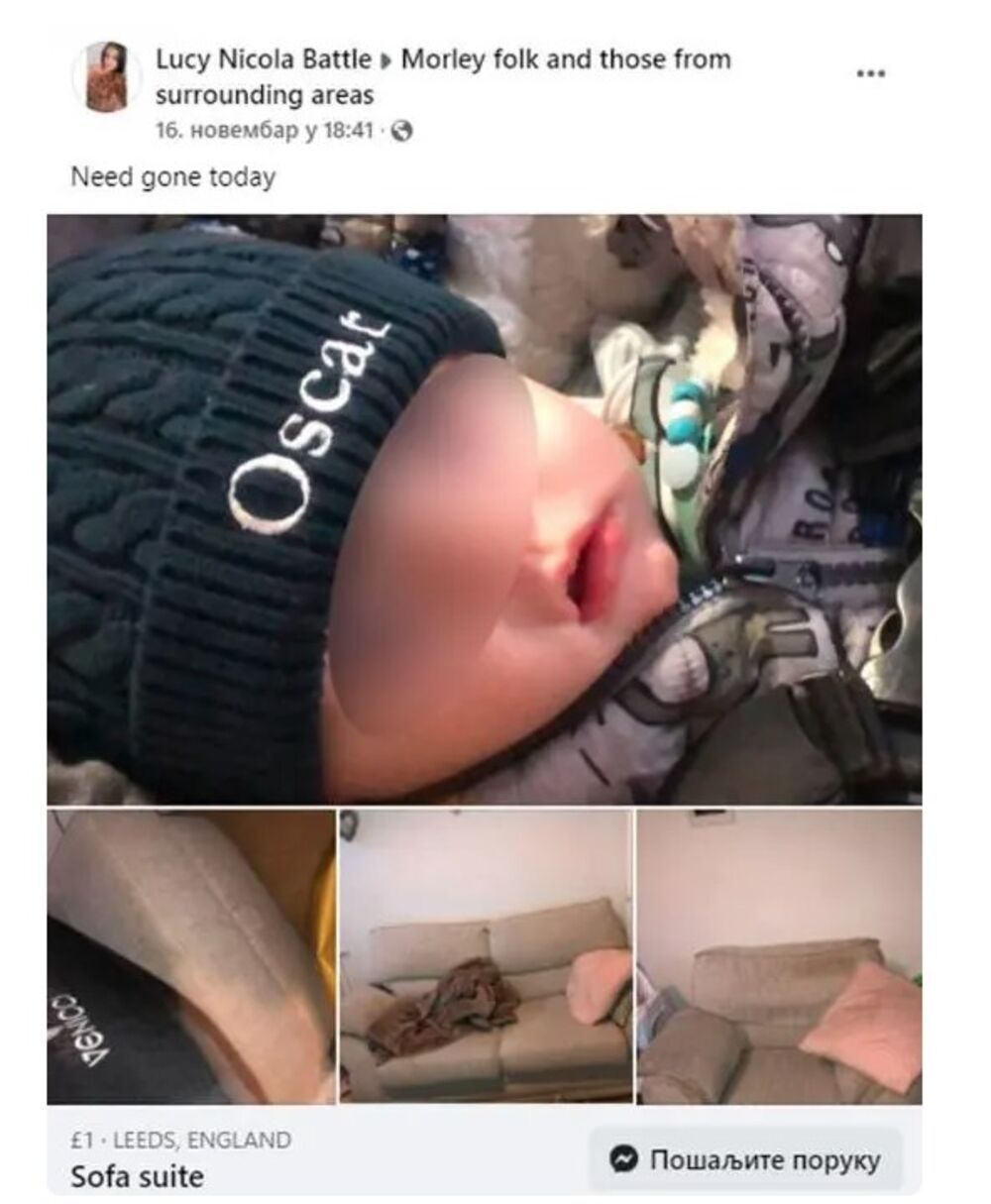 Ljudi su ostali šokirani kada su na oglasima jedne žene među fotografjama dvosjeda pronašli i fotografiju njenog sina sa natpisom "mora da ode odmah".