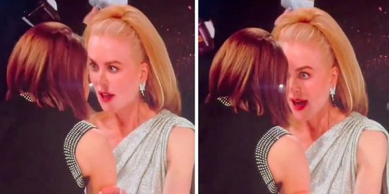 Glumice su uhvaćene kako razgovaraju tokom reklamne pauze, a neki fanovi su primijetili kako Kidman ima 'napeti' izraz lica tokom razgovora s Foster
