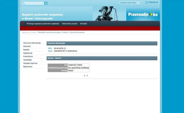 Tarik Zaimović upisan u sudski registar kao rektor Univerziteta u Sarajevu