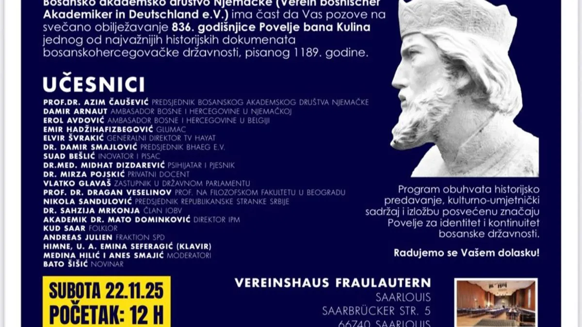 Ovaj fantastični skup na jednom mjestu okupit će veoma interesantna imena i ljude iz svijeta bh. politike, diplomatije, kulture, sporta
