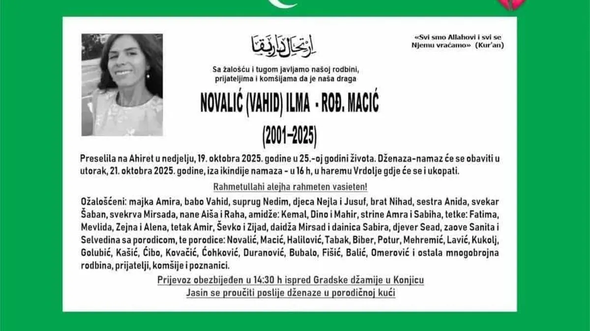 Smrt ne bira ni godine, ni vrijeme… Podsjetnik svima nama da ovaj svijet nije naš dom, nego samo prolazna stanica. 