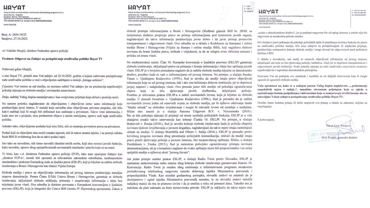 V. d. direktora FUP-a prijetio Hayatu? Ovo je naš odgovor Vahidinu Munjiću