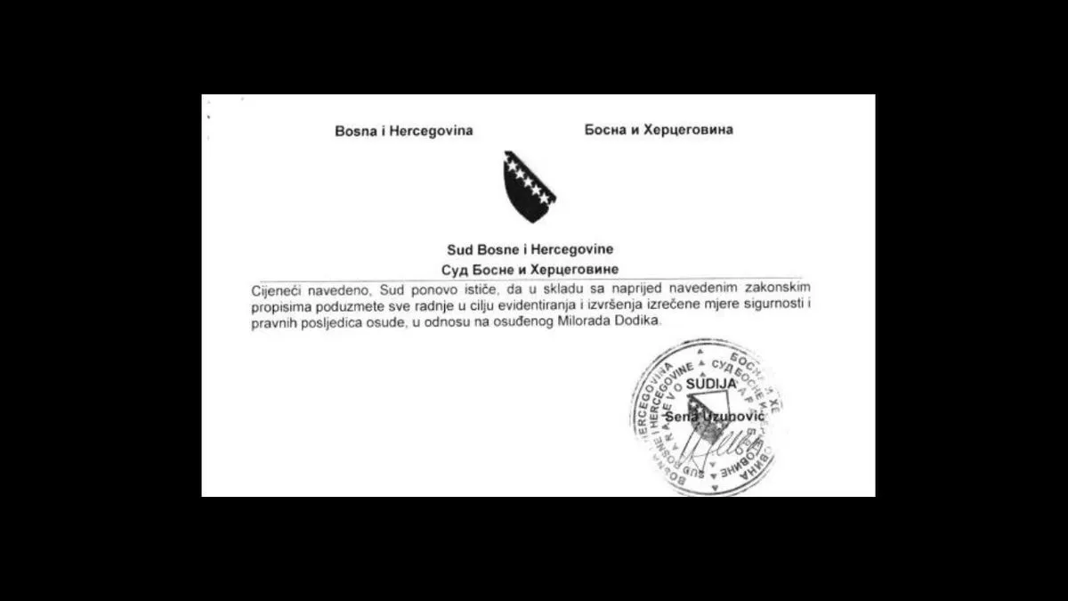 Ovaj dopis je došao Centralnoj izbornoj komisiji BiH prošle sedmice