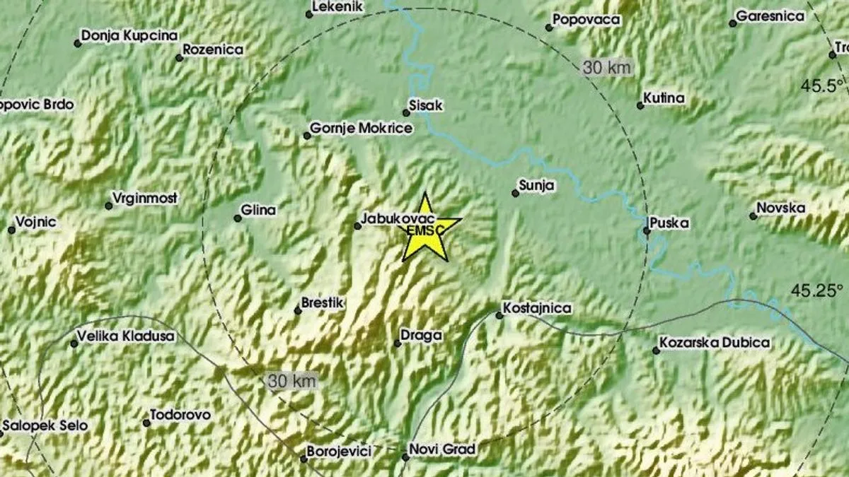 Zemljotres u ranim jutarnjim satima, tlo se zatreslo jugoistočno od Siska