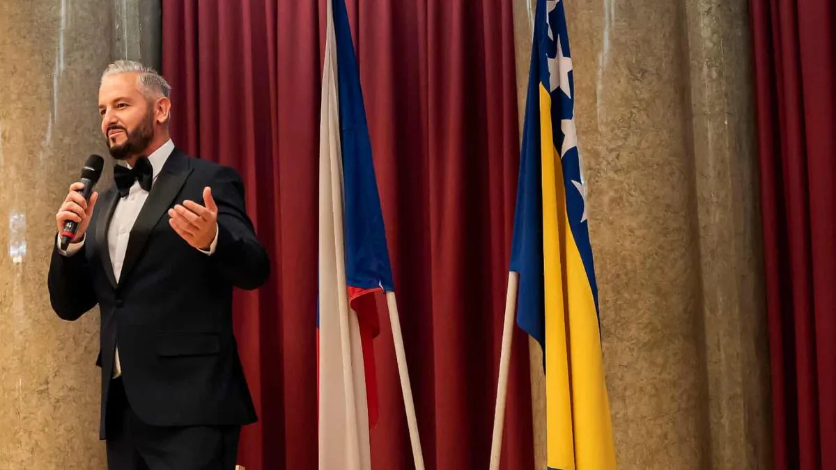 Uoči intoniranja himni BiH i Češke Republike, zastave su u dvoranu unijeli veterani i generali češke Armade