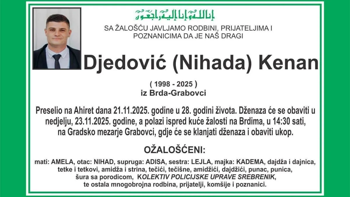 Klanjana dženaza mladom policajcu iz Srebrenika