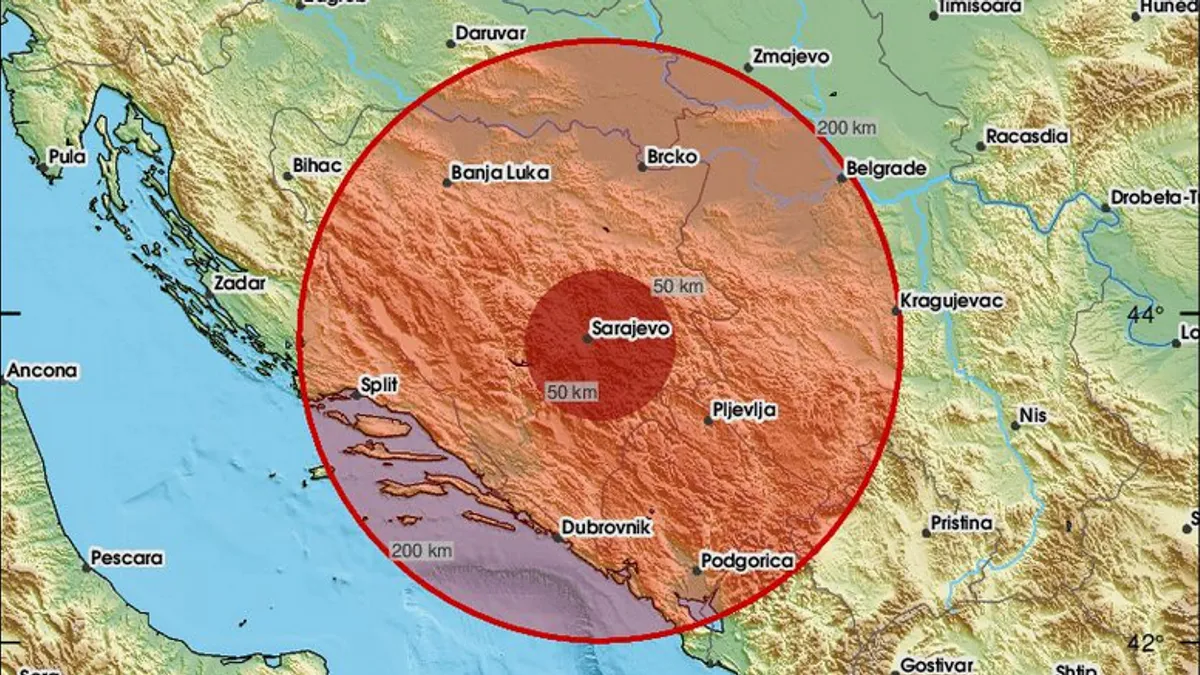 Zemljotres na granici Bosne i Hercegovine i Crne Gore