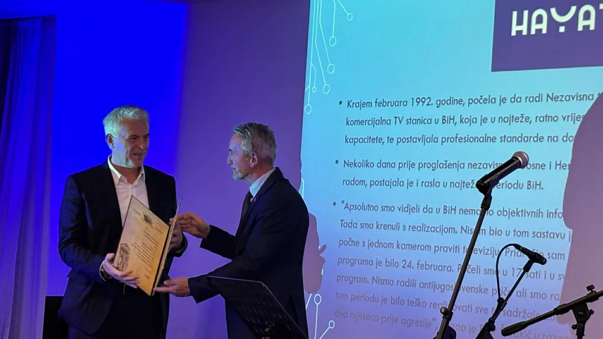 Elvir Švrakić, generalni direktor Hayat televizije koja je dobila zahvalnicu, poručio je kako je Udruženje generala BiH od velikog značaja za kulturu sjećanja i mlade generacije 