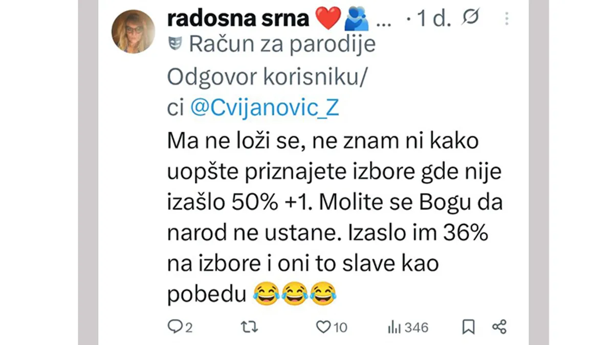 Željka Cvijanović objavila je fotografiju iz restorana u kojem je vrh SNSD-a proslavio sumnjivu izbornu pobjedu na vanrednim entitetskim izborima.
